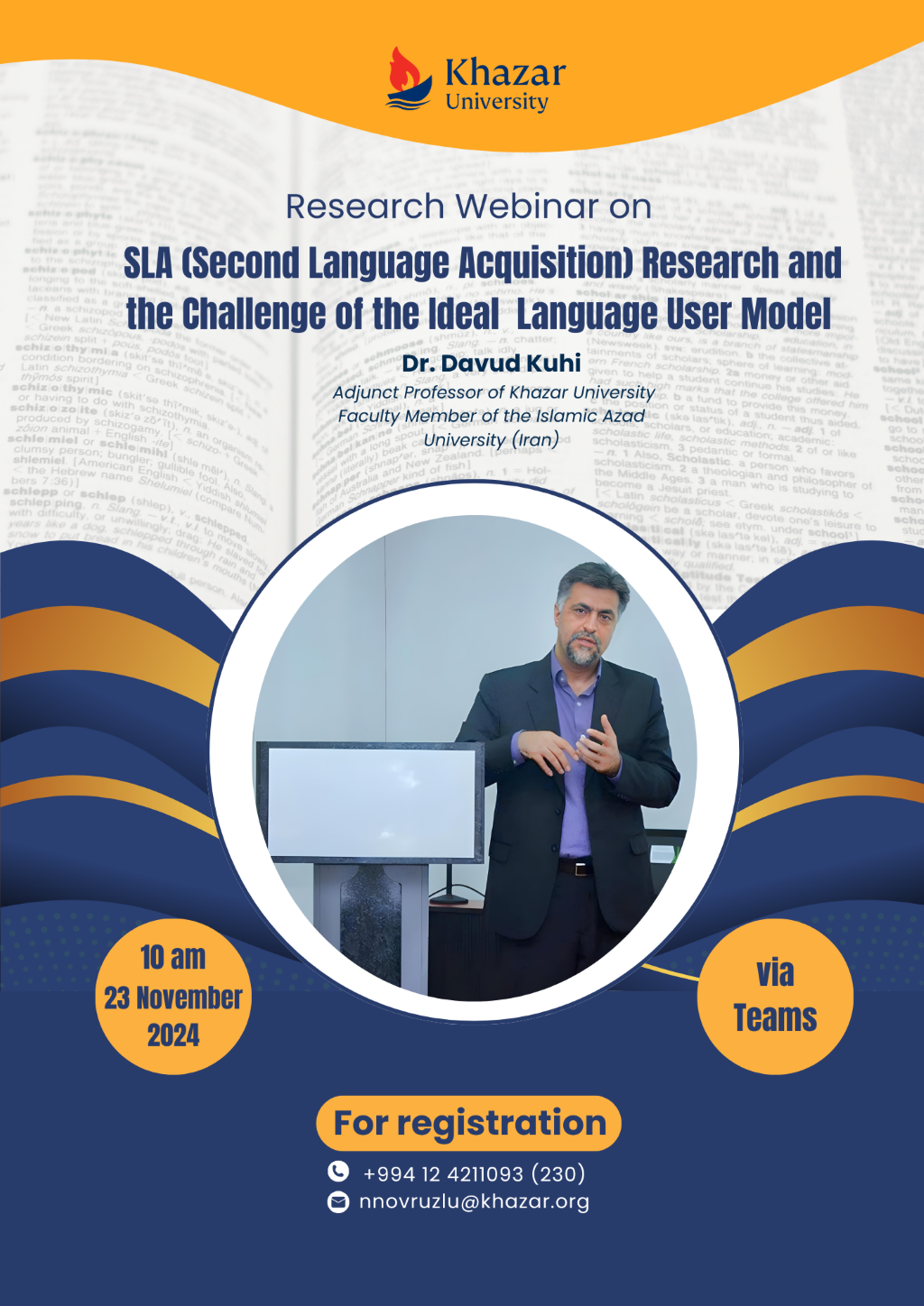 Webinar on “SLA (Second Language Acquisition) Research and the Challenge of the Ideal Language User Model” to be held